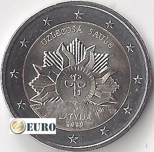2 euros Letonia 2019 - Escudo - El Sol Naciente UNC