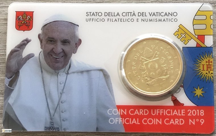 50 céntimos Vaticano 2018 coincard n°9