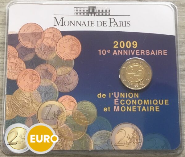2 euros Francia 2009 - 10 años UEM BU FDC Coincard