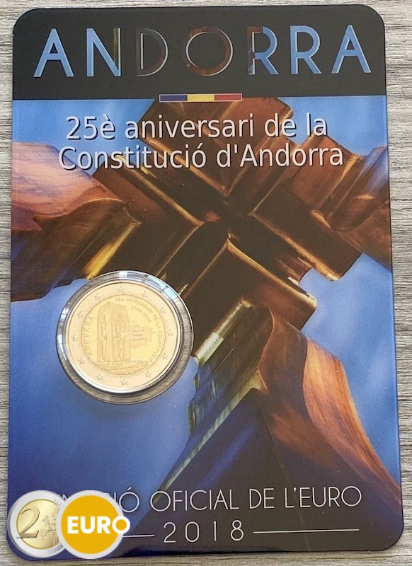 2 euros Andorra 2018 - 25 años Constitución BU FDC