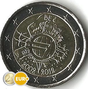 2 euros Bélgica 2012 - 10 años euro UNC