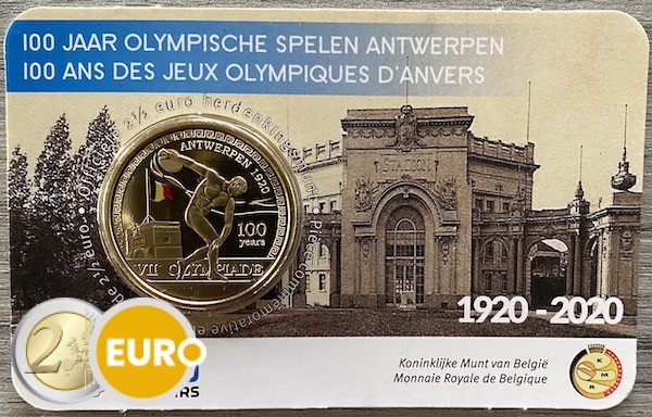 2,50 euros Bélgica 2020 - Juegos Olímpicos de Amberes BU FDC Coincard Coloreado