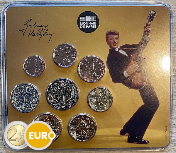 Serie de euro BU FDC Francia 2020 Miniset Johnny Hallyday guitarra vintage