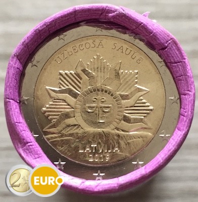 Rollo 2 euros Letonia 2019 - Escudo - El Sol Naciente