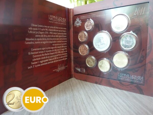 Serie de euro BU FDC San Marino 2011 + 5 euros primer hombre en el espacio