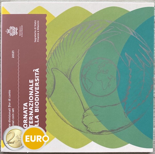 Euro set BU FDC San Marino 2021 + 5 euro Biodiversiteit