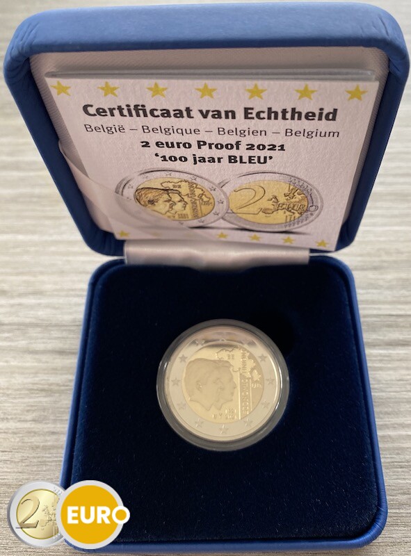2 euros Bélgica 2021 - 100 años UEBL BE Proof