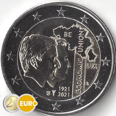 2 euros Bélgica 2021 - 100 años UEBL UNC