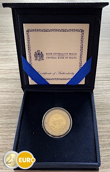 2 euros Malta 2021 - Héroes de la pandemia UNC Caja marca monetaria MdP Certificado