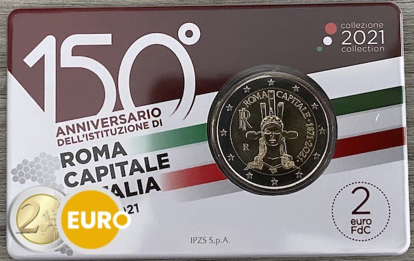 2 euros Italia 2021 - 150 años Roma capital BU FDC Coincard