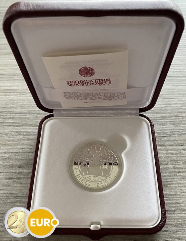 10 euros Vaticano 2021 - Universidad Sagrado Corazón BE Proof Plata