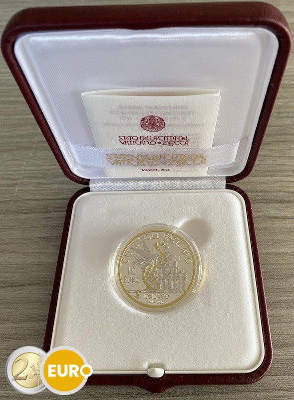 10 euros Vaticano 2021 - UNESCO BE Proof Plata y Oro