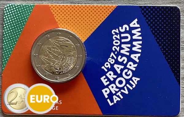 2 euros Letonia 2022 - Erasmus BU FDC Coincard