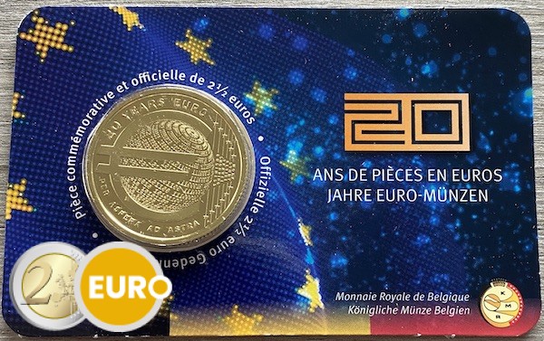 2,50 euros Bélgica 2022 - 20 años euro BU FDC Coincard FR