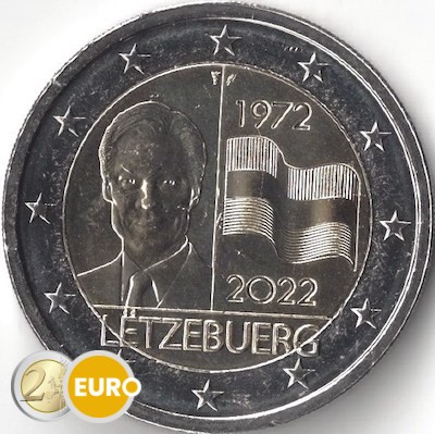 2 euros Luxemburgo 2022 - 50 años Bandera de Luxemburgo UNC