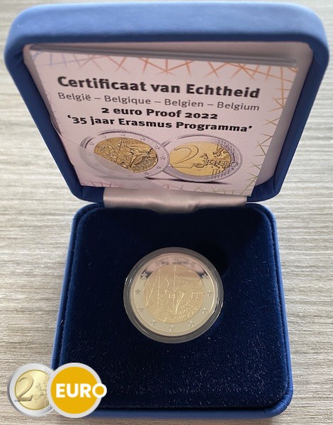 2 euros Bélgica 2022 - Erasmus BE Proof