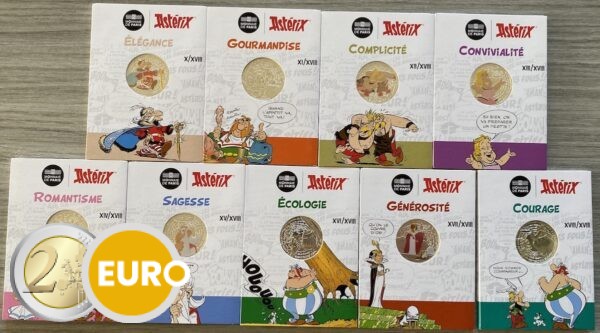 9 x 10 euros Francia 2022 - Asterix UNC plata en blister - Volumen 2