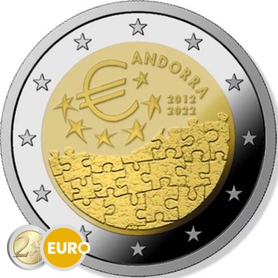 2 euros Andorra 2022 - Acuerdo monetario UE BU FDC Coincard