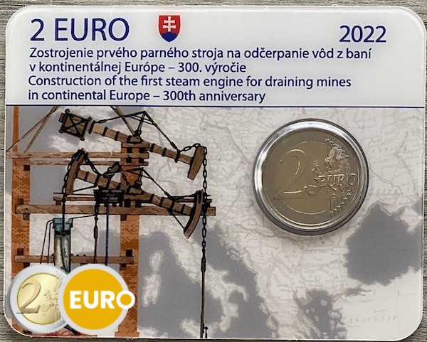 2 euros Eslovaquia 2022 - Máquina de vapor BU FDC Coincard