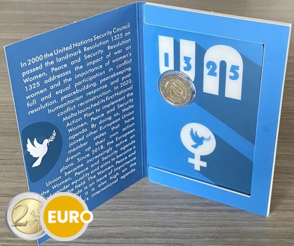 2 euros Malta 2022 - Resolución ONU mujeres BU FDC Coincard