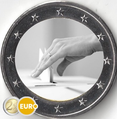 2 euros Bélgica 2023 - 75 años sufragio femenino BU FDC Coincard NL