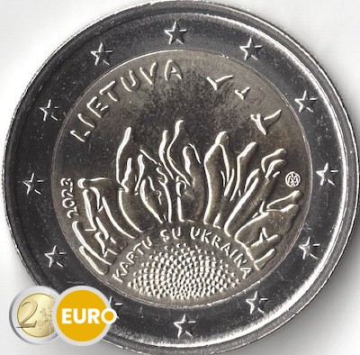 2 euros Lituania 2023 - Junto con Ucrania UNC