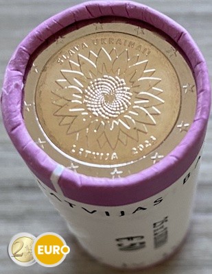 Rollo 2 euros Letonia 2023 - Girasol ucraniano