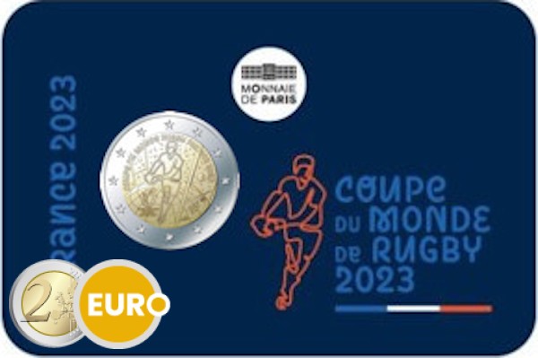 2 euros Francia 2023 - Copa Mundial de Rugby BU FDC Coincard