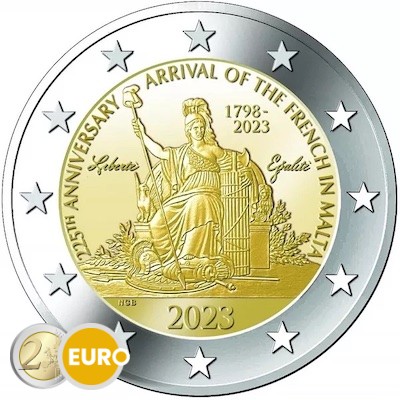 2 euros Malta 2023 - Napoleón y los franceses BU FDC Coincard