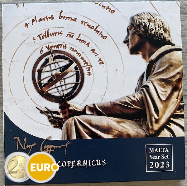 Serie de euro BU FDC Malta 2023 + 2 euros Copérnico