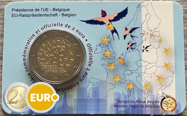 2 euros Bélgica 2024 - Presidencia de la UE BU FDC Coincard FR
