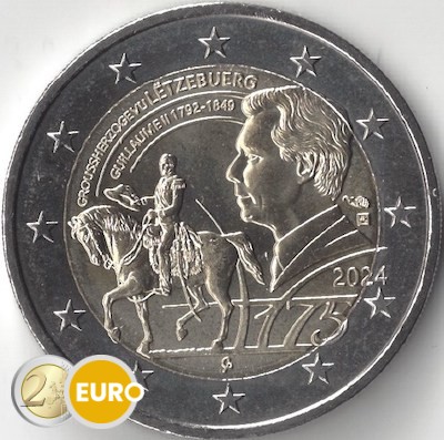 2 euros Luxemburgo 2024 - 175 años muerte del Gran Duque Guillermo II UNC