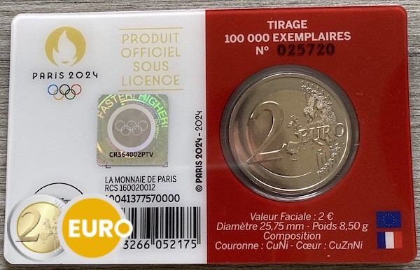 2 euros Francia 2024 Hércules Lucha Notre Dame BU FDC Coincard ...