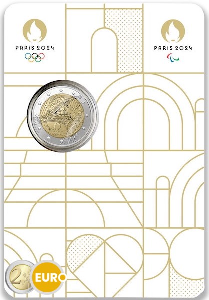 2 euros Francia 2024 - Antorcha Olimpica BU FDC Coincard