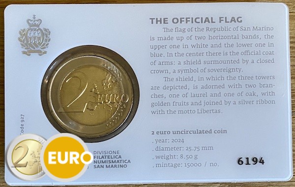thumbnail image 2 of San Marino 2024 Euro Coin Set – 8 Coins From 1 Cent To 2 Euros 2 of 5