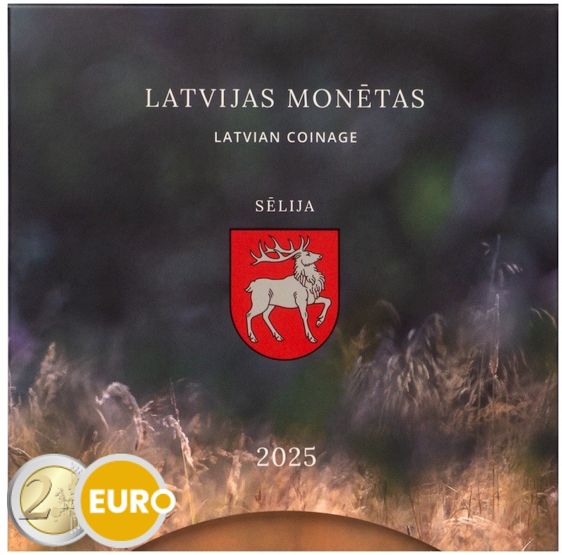 Euro set BU FDC Letonia 2025 Escudo de armas de Sēlija