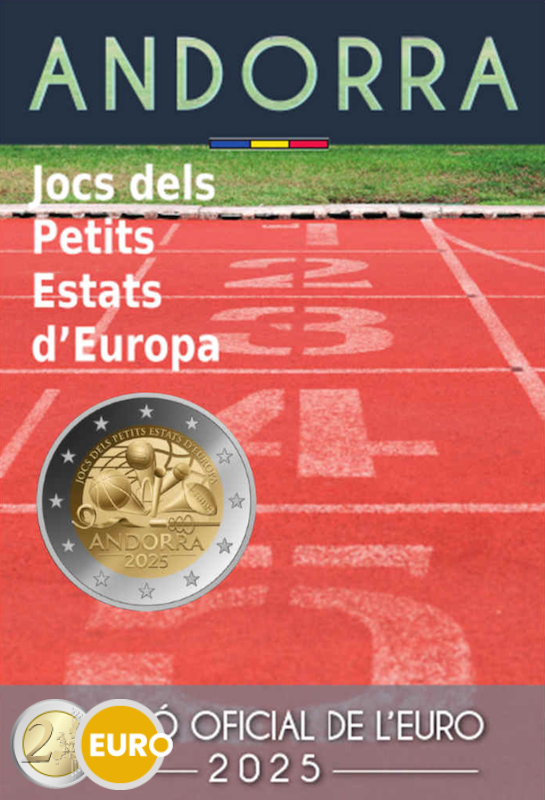 2 euros Andorra 2025 - Juegos de los Pequeños Estados de Europa BU FDC Coincard