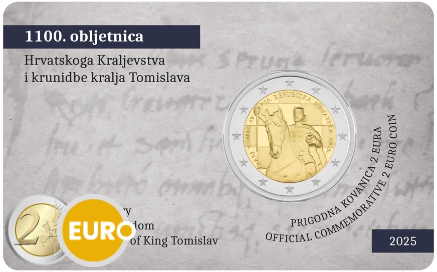 2 euros Croacia 2025 - 1100 años Croacia BU FDC Coincard