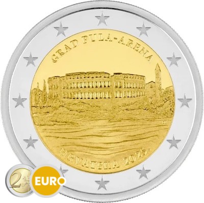 2 euros Croacia 2025 - Anfiteatro de Pula BU FDC Coincard