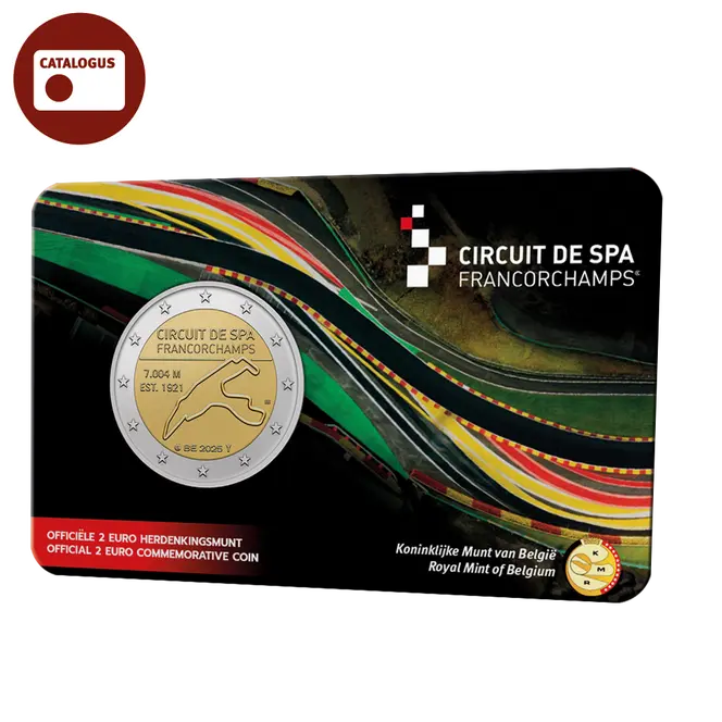 2 euros Bélgica 2025 - Spa-Francorchamps BU FDC Coincard NL