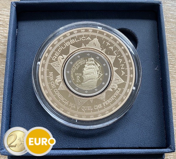 2 euro Italie 2025 - Amerigo Vespucci BE Proof + 10 euro