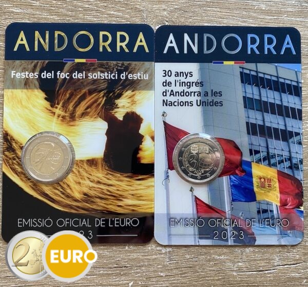 2 x 2 Euro Andorra 2023 - Feste der Sommersonnenwende + Beitritt VN Stgl. Coincard