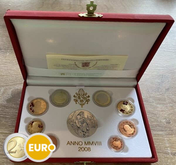 Serie de euro BE Proof Vaticano 2008 + Medalla plata Lucas