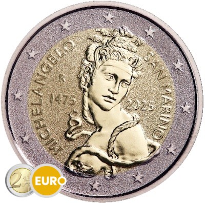 2 euros San Marino 2025 - Miguel Ángel Michelangelo BE Proof Inverso