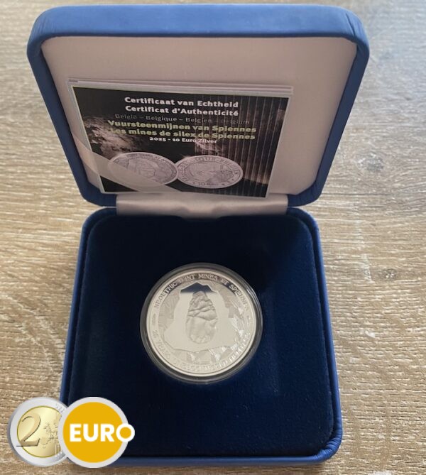 10 euros Belgique 2025 - Mines de silex de Spiennes BE Proof Argent
