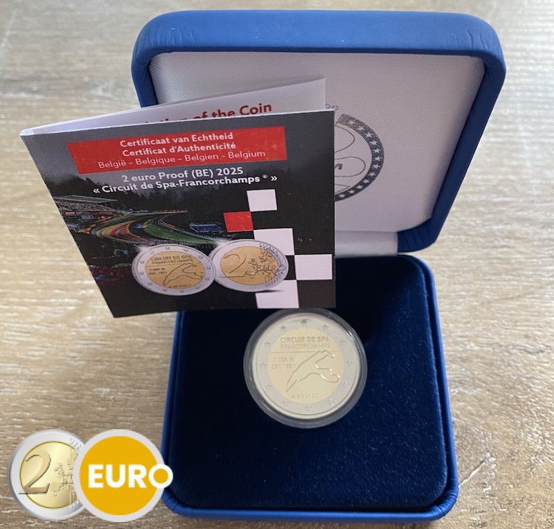 2 euros Bélgica 2025 - Spa-Francorchamps BE Proof