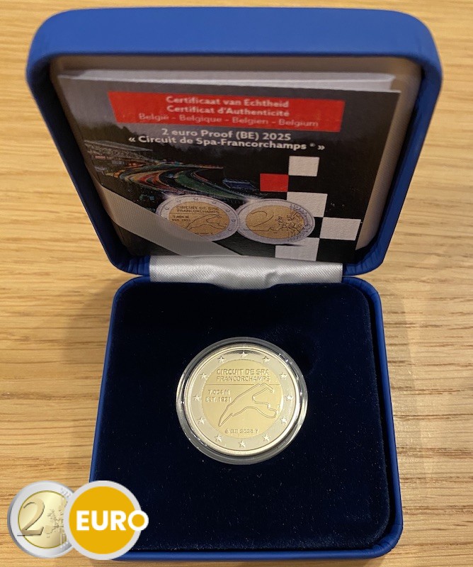 2 euros Bélgica 2025 - Spa-Francorchamps BE Proof