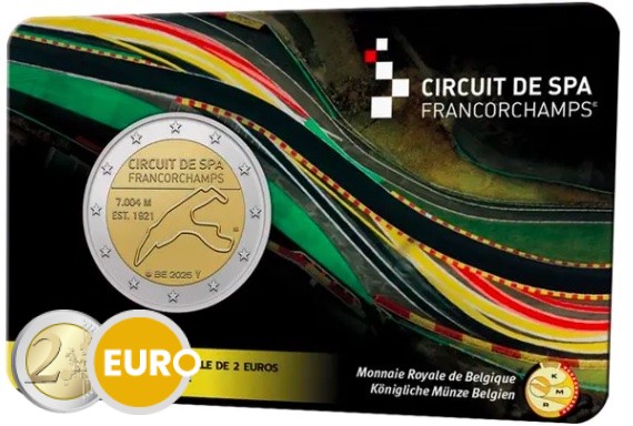 2 euros Belgique 2025 - Spa-Francorchamps BU FDC Coincard FR