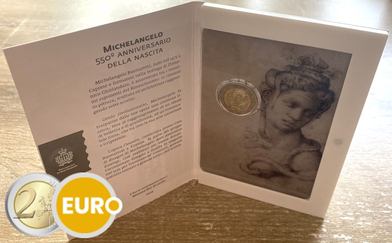 2 euros San Marino 2025 - Miguel Ángel Michelangelo BU FDC