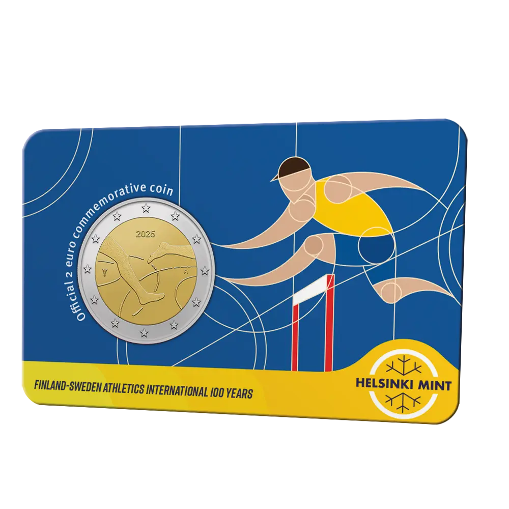 2 euros Finlandia 2025 - Juegos de Atletismo BU FDC Coincard EN